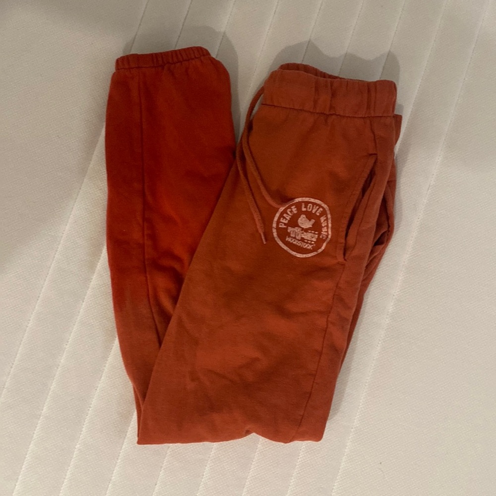 Orange Woodstock sweatpants